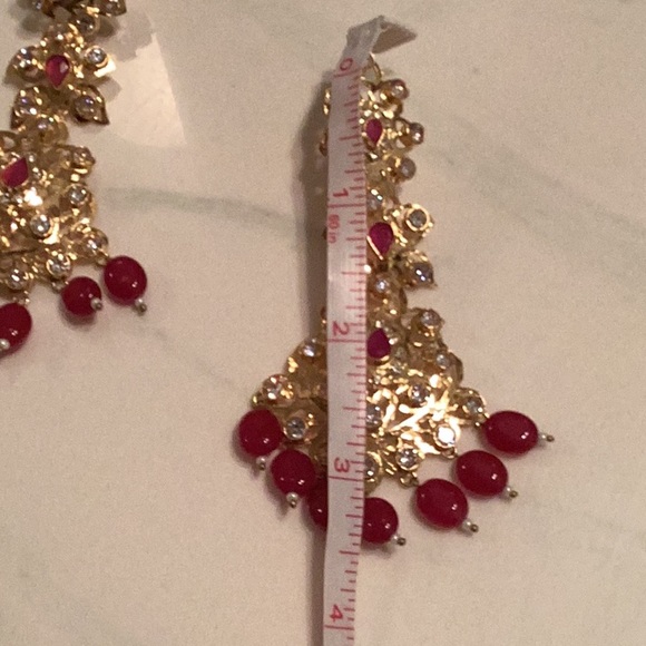 Beautiful earring with ruby and zircon - Picture 4 of 5